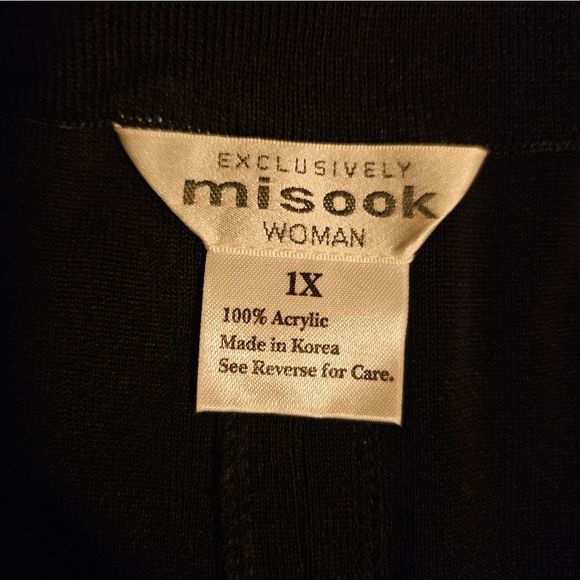 NWT MISOOK Wide-Leg Black Knit Pull-On Pants - Size 1X - Picture 6 of 6